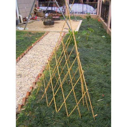 Garden Triangle Bamboo Fence Flower Stand Decoration Adjustable Climbing Vine Support Triangle Bamboo Trellis Bamboo Teepees for Tall Climbing Plants