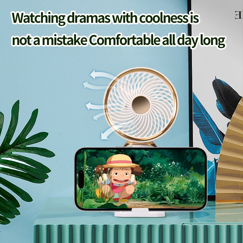 Portable Rechargeable Electric Air Cooling Fan Handheld Mini Fan USB Electroplating Silent High Wind Power Charging Mini Fan