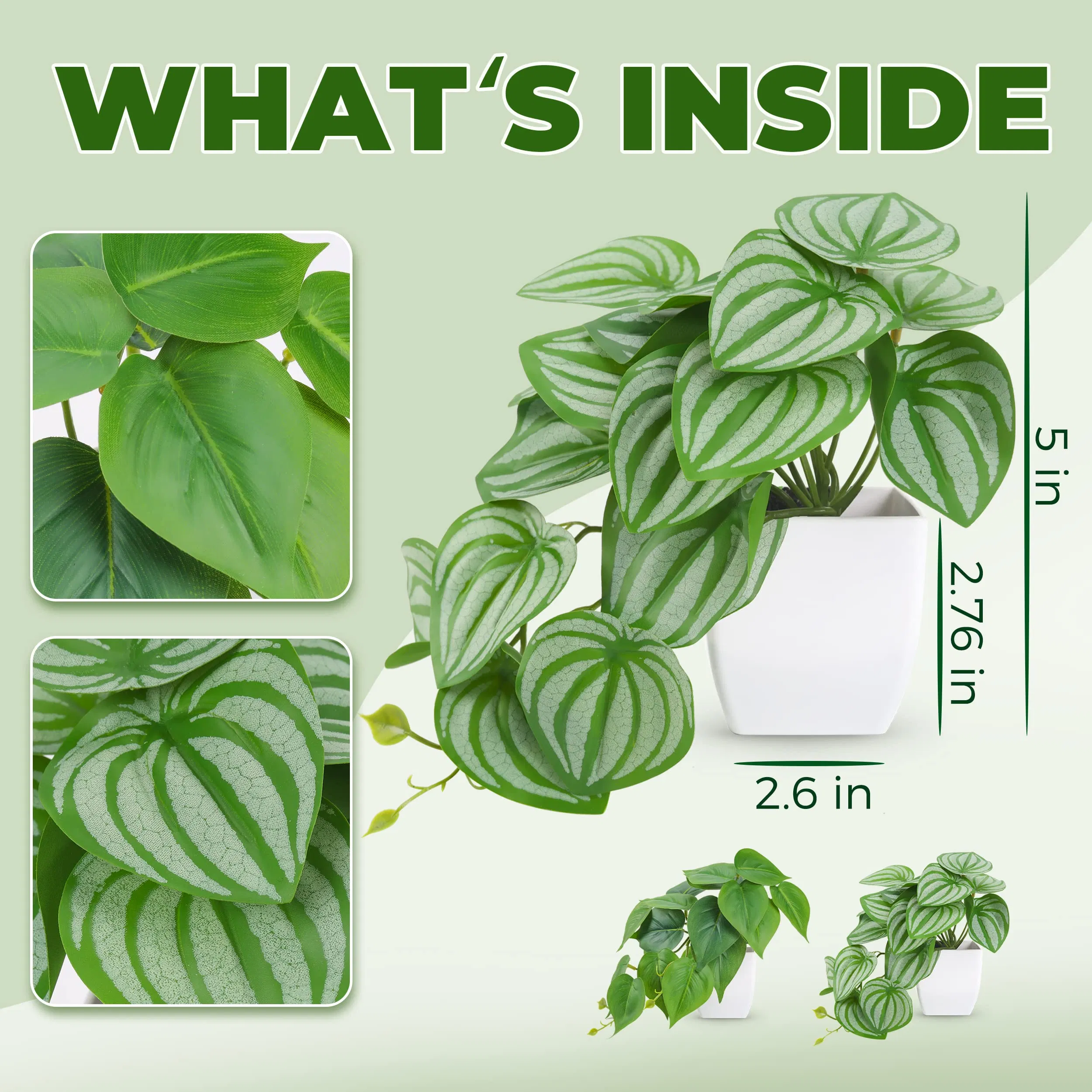 2 Packs Small Fake Plants Artificial Plants for Home Bedroom