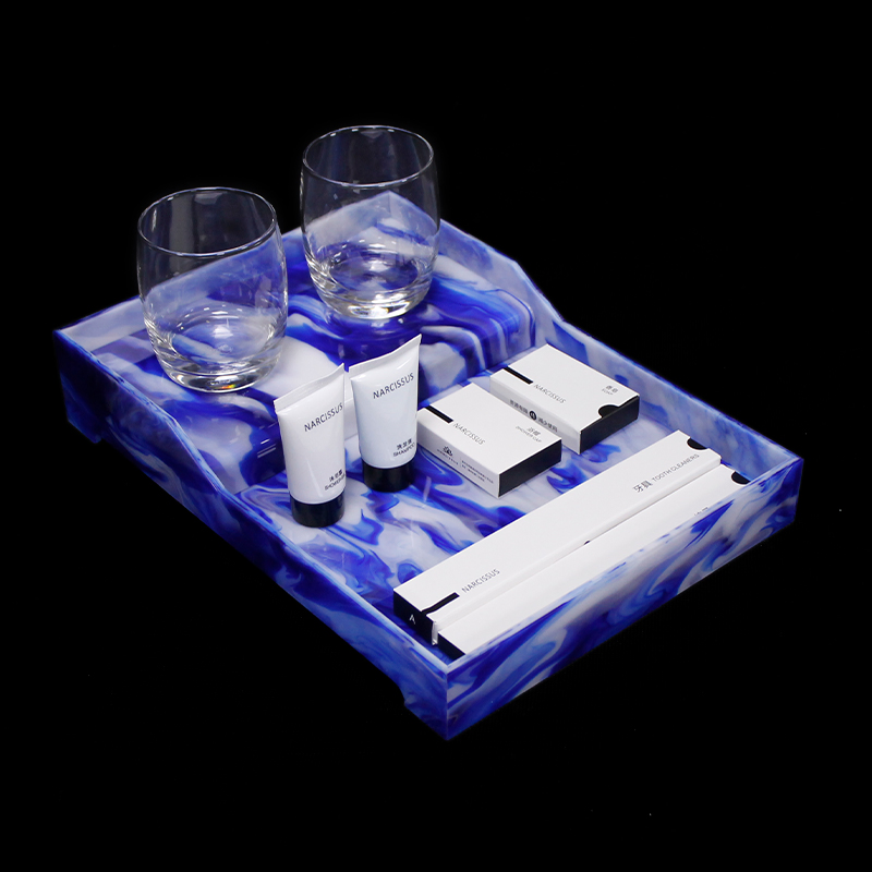 High-Grade 5 Star Hotel Restaurant Water Texture Acrylic Services Amenities Tray