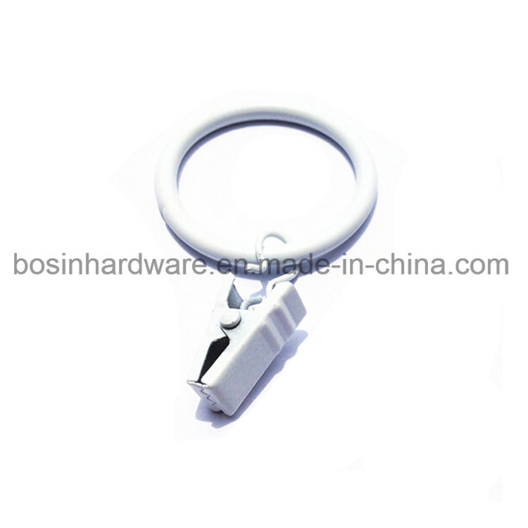 White Metal Curtain Clip with Ring