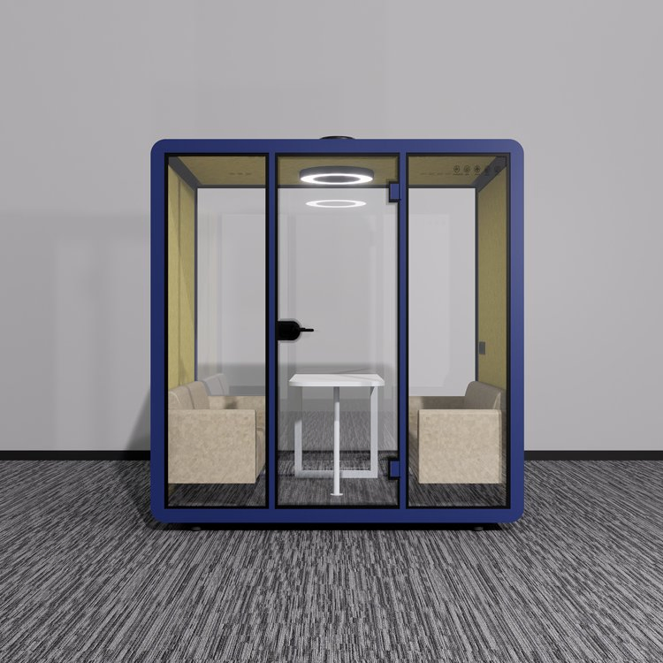 Silent Privacy Soundproof Phone Meeting Pod with Fresh Air System for Indoor Office Pantry
