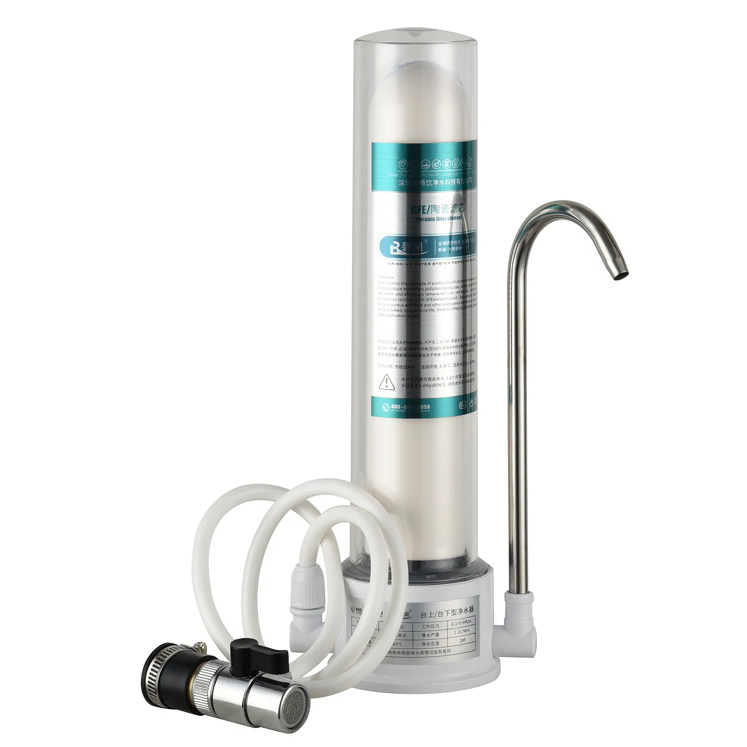 Stainless Steel Housing Residential Triple 3 Stage Household Water Purifier for Undersink Wall Mount Water Filter System Water Purification Water Dispenser