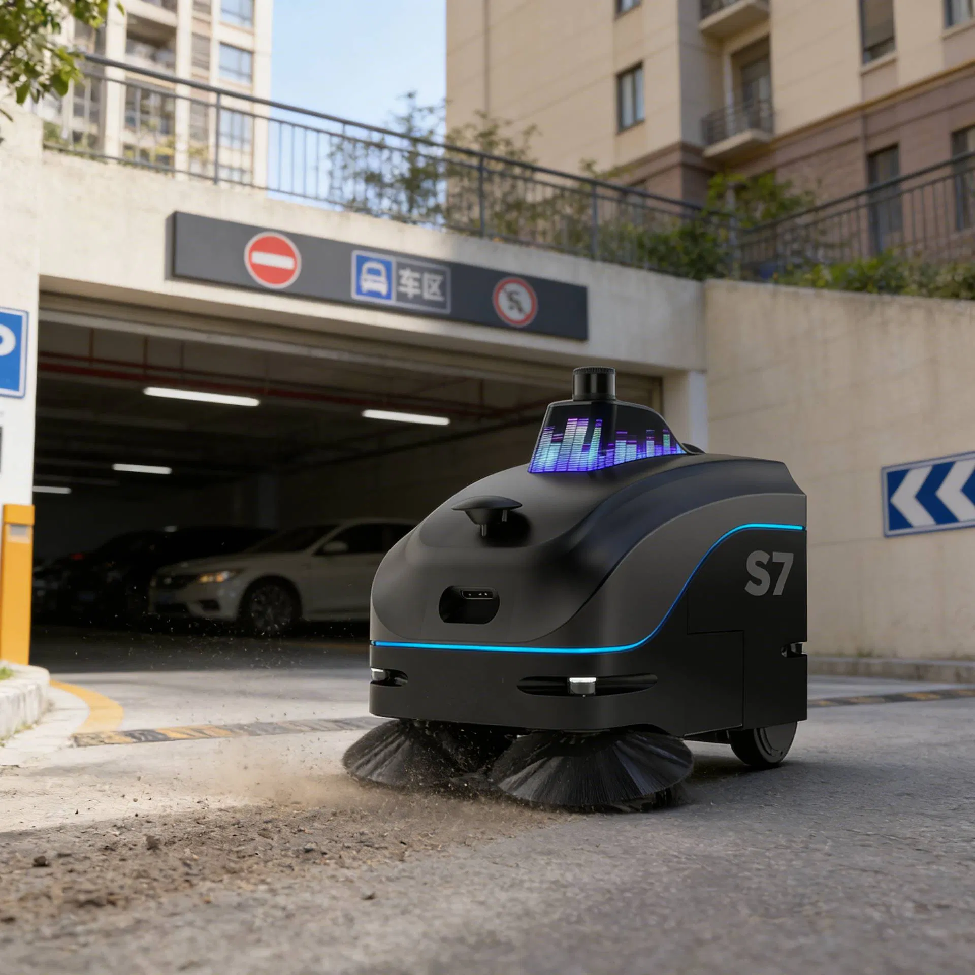 Commercial Lithium Battery Powered Robotic Scrubber Remote Monitoring Cleaning Robot