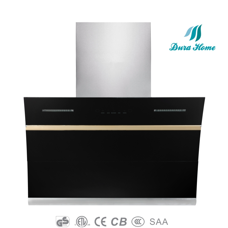 Elegant Golden Range Hood - Kitchen Hood with Push Button and Remote Cooker Hood