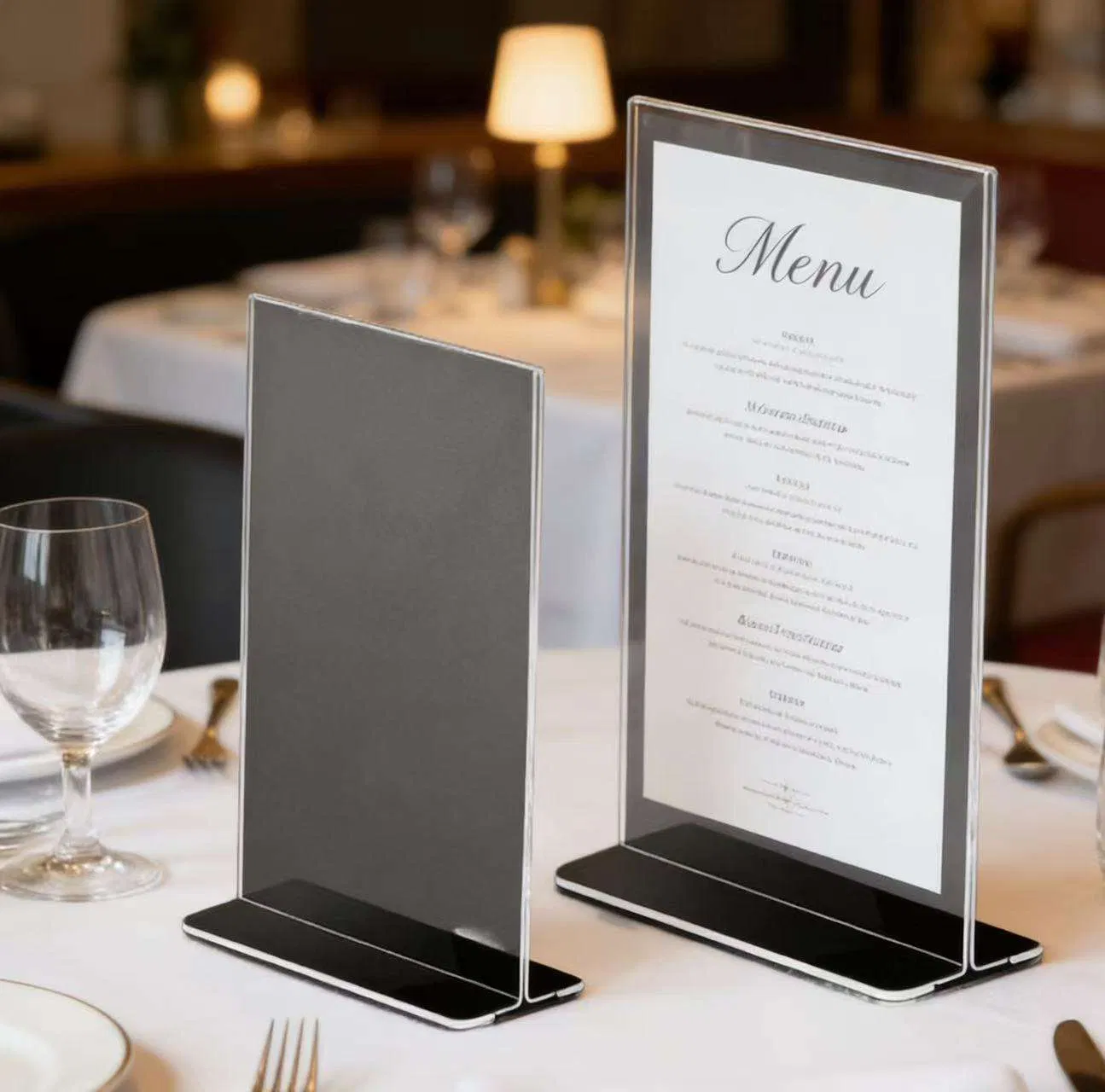 Innovative Design High-Transparency Smooth Frosted Acrylic Table Sign for Office Meeting Information Display