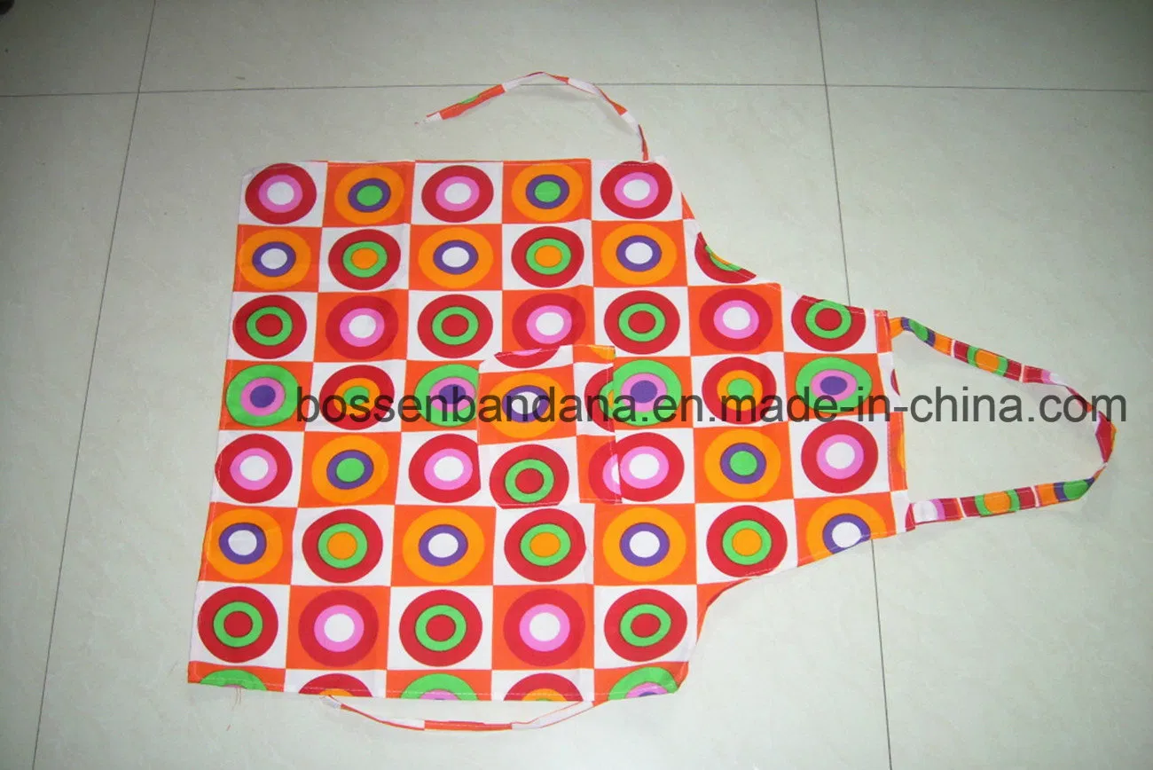 China Factory Produce Custom Logo Printed Cotton Twill T/C Kitchen Bib Apron