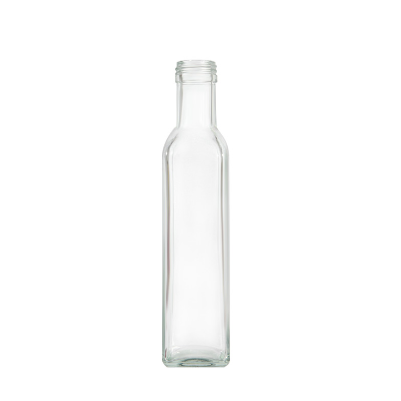 Hot Sale Clear Square China Olive Oil Glass Bottle Manufacturers with Lid