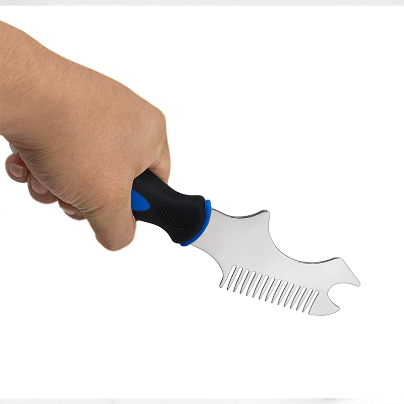 Stainless Steel Comb-Type Multi-Tool: Roller Cleaner, Filling Opener & Putty Knife – All-in-One Hand Tool for Surface Prep