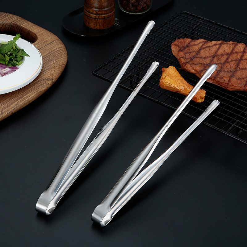 Wholesale BBQ Tool 304 Stainless Steel Korean Bread Clip Buffet Steak Barbecue Food Tong