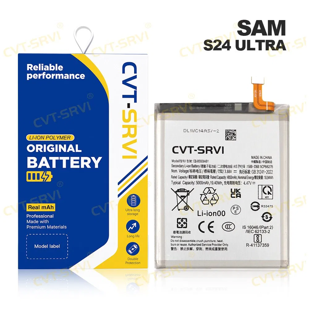 Rechargeable Good Quality iPhone Battery Compatible with Multiple Mobile Phone Models CVT Original Battery for Sam S22 Plus Ultra S23 Fe Ultra S24 Plus Ultra