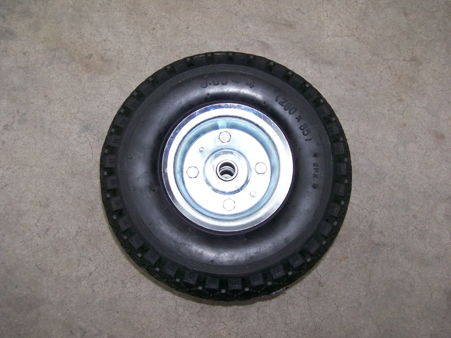 High Quality Heavy Load Capacity Glavanization Rim Zinc Rim PU Foam Wheel (3.00-4)