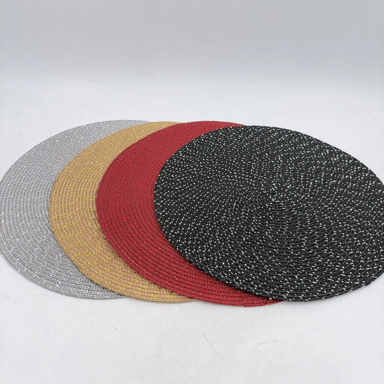 Round Braided Washable Polypropylene for Kitchen Dining Table Placemats