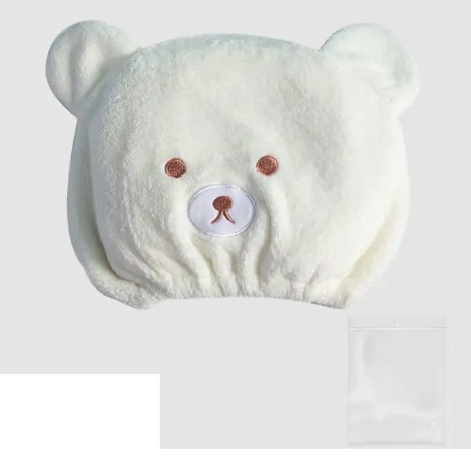Adjustable Plush Weft Knitting Super Absorbent Soft Thickened Microfiber Dry Shower Cap