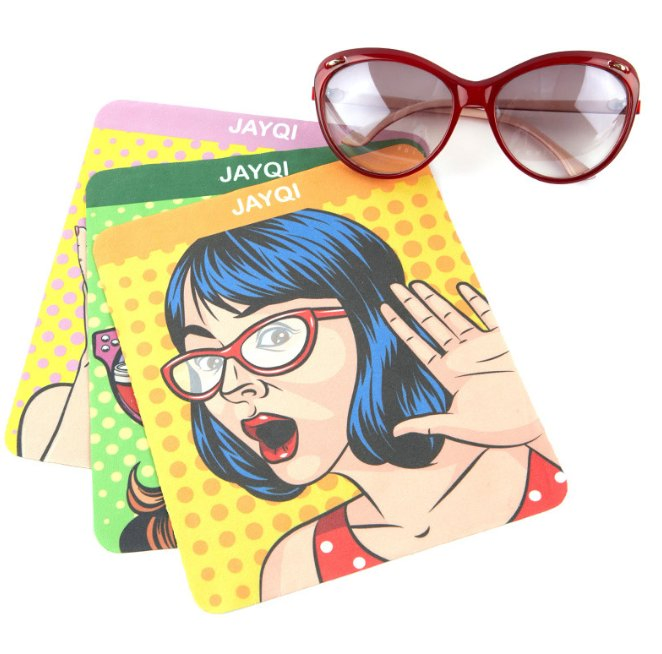 10cm*10cm Eyeglasses Cloth; Microfiber Cleaning Cloth; Glass Cleaning Cloth; Printed Glass Cloth