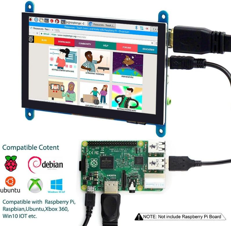 7-дюймовый TFT LCD дисплей с сенсорным экраном для Raspberry Pi