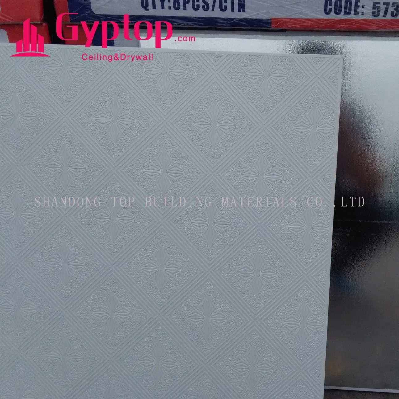 USG Quality PVC Embossed Gypsum Ceiling Board/Vinly Gypsum Ceiling Tile 610X610mm