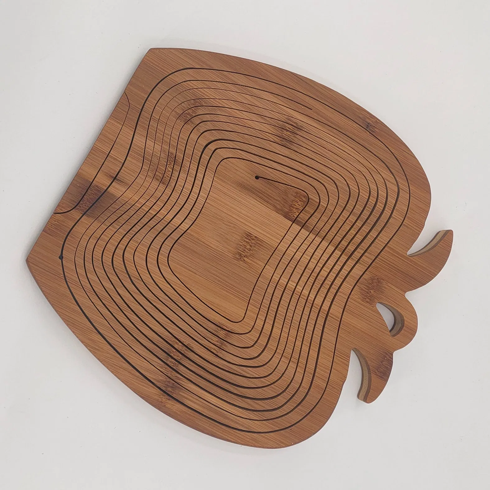 Carbonized Bamboo Wood Fruit Basket of Cute Pineapple Shape