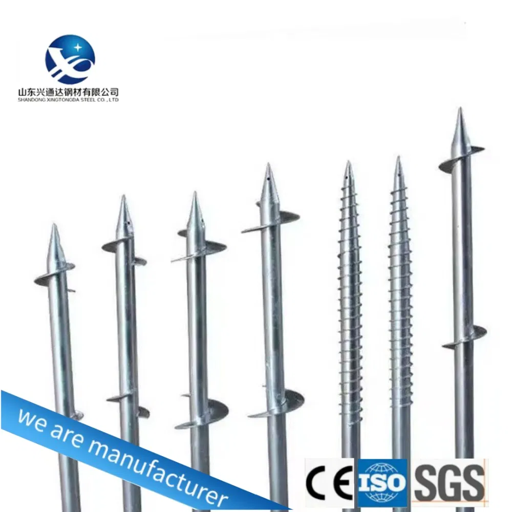 Винтовые сваи Q235B Q355 с горячим цинкованием для солнечных систем