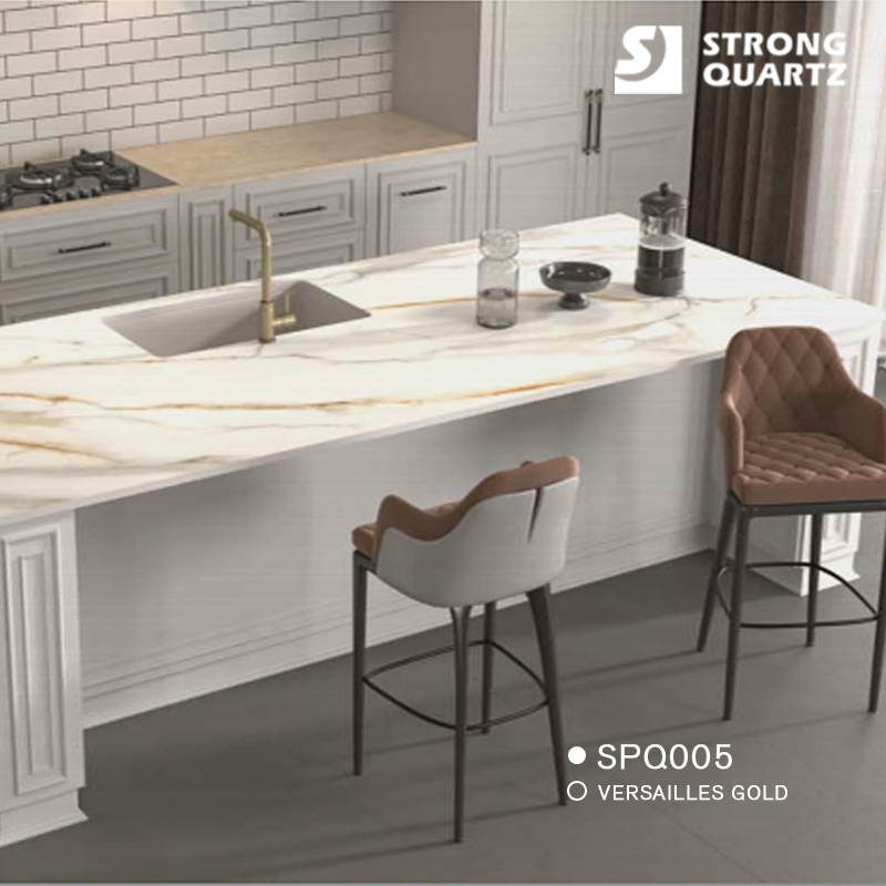 China 3200X1600mm Full Body Printed Quartz Slabs for Kitchen Contertops/Vanity Tops/Tabletops/Island Tops