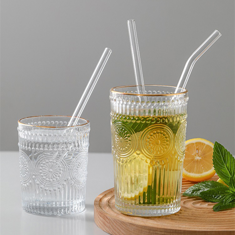 Reusable High Borosilicate Glass Drinking Straw 8mm 12mm Glass Drinking Straw Custom Logo Color