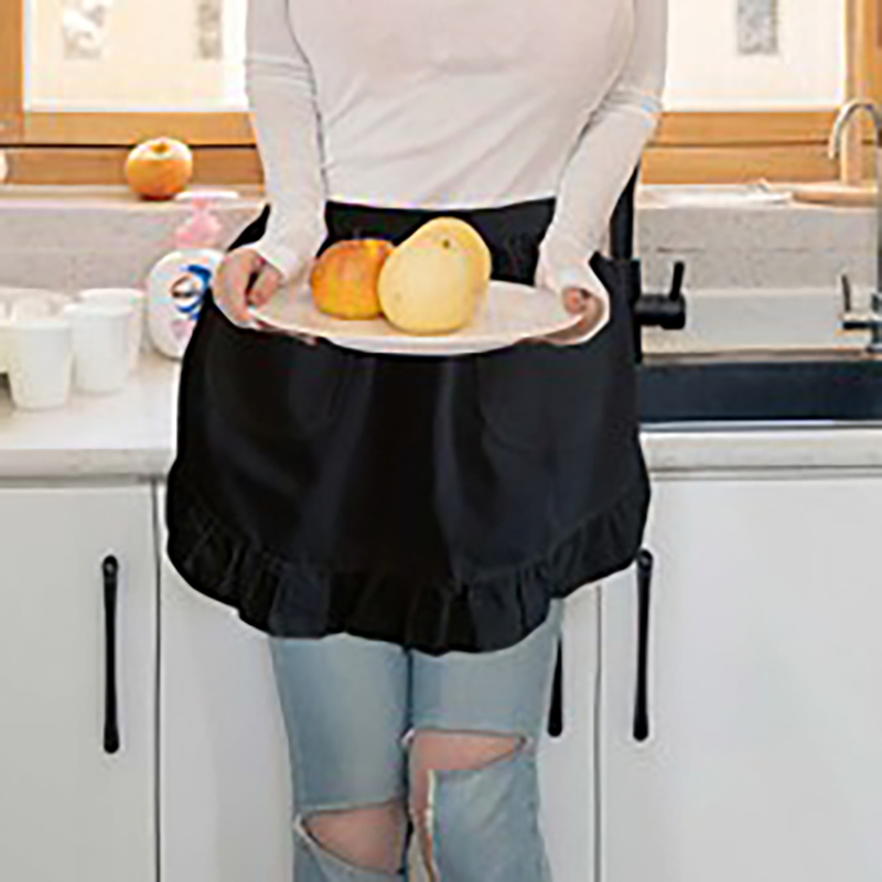 Princess-Style Cute Kitchen Maid Apron, Cute Lace Restaurant Waitress, Cotton Ruffled Half-Length Apron