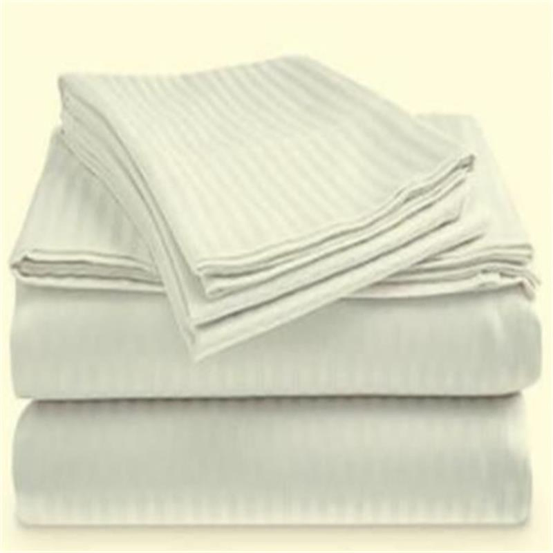 400 Thread Count 100% Cotton Sateen Dobby Stripe Bed Sheet for Hotel