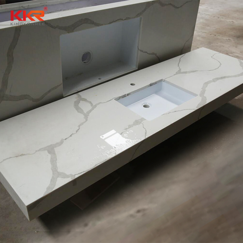 Quartz Vanities High Quality Worktops in Marble Veining Colors