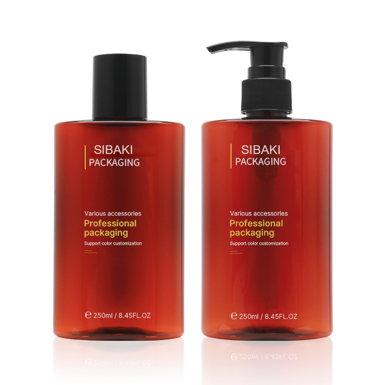 250ml Biodegradable Square Body Wash Shower Gel Pump Bottle Plastic Custom Shampoo Bottle Packaging with Logo