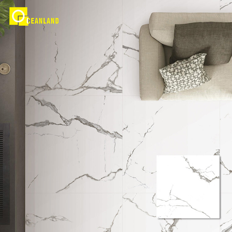 Белая глянцевая керамогранитная плитка для пола 600x600 мм