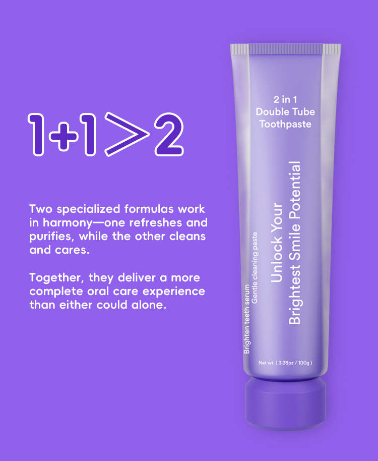 2 in 1 Double Tube 6% HP Whitening Toothpaste