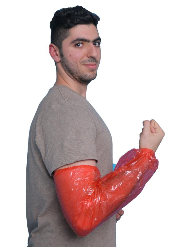 Disposable Red Sleeve Cover PE Plastic Arm Cover Waterproof Oversleeves 22*46cm or Customized