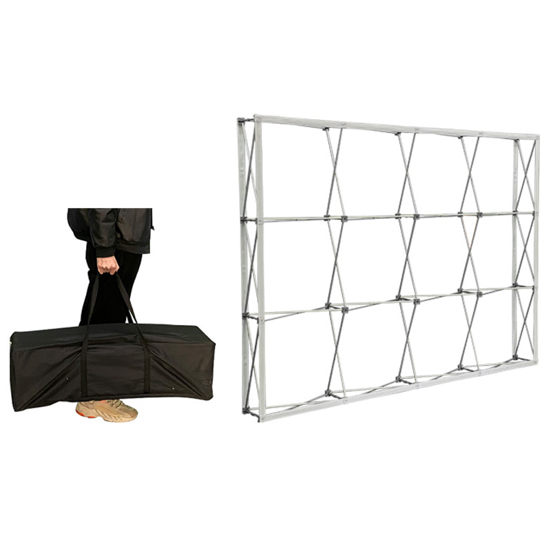 7.5*7.5FT Tension Fabric Pop up Display Stand Trade Show Holder Backdrop Portable Aluminum for Booth Exhibition Wedding Event