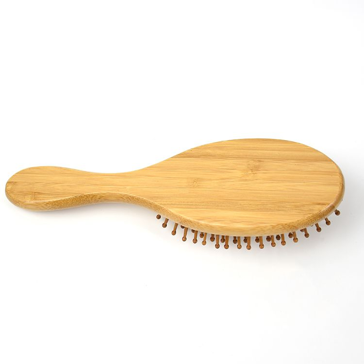 Wood Cushion Massage Brush Custom Paddle Zero-Plastic Bamboo Hair Brush