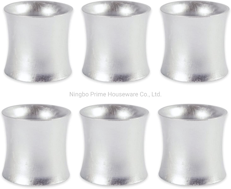 Napkin Rings for Weddings, Dinners, Curved Shimmer Slive