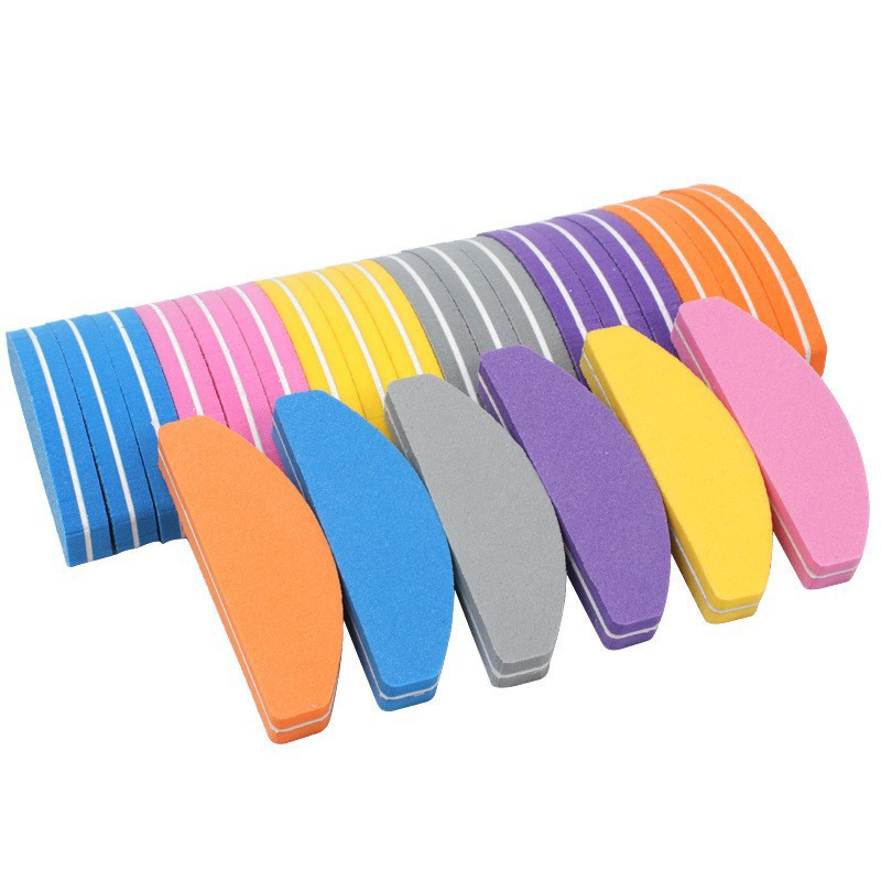 Wholesale Mini Different Color Sponge Nail File Professional Half Moon Nail Buffer