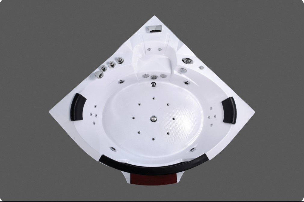 Elegant 2-Person White Smart Whirlpool Bathtub with Hydromassage Features