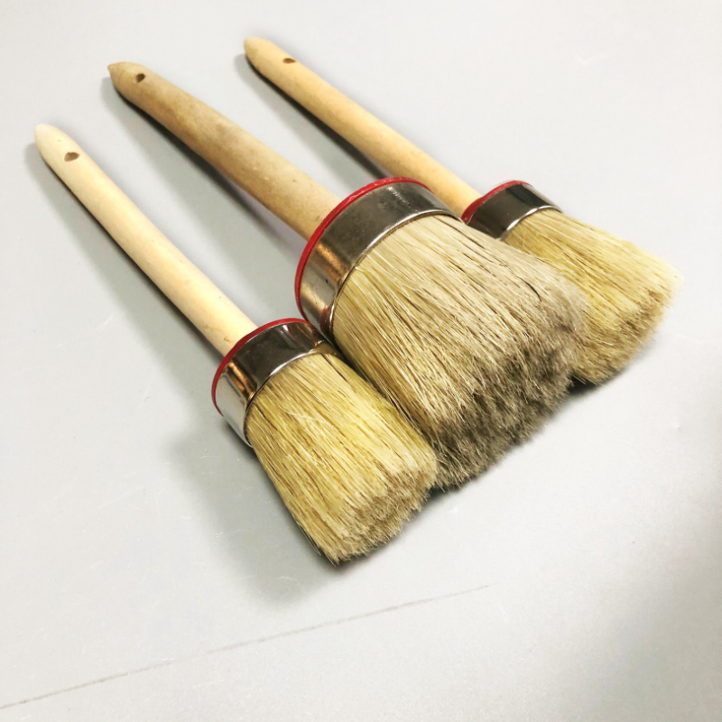 Round Head Glue Brush with Wooden Handle