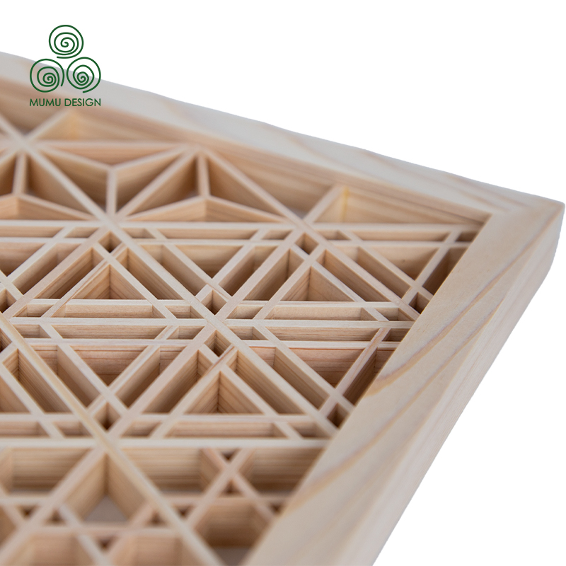 Mumu Eco Friendly Hinoki Wood Kumiko Screen for Interior Wall
