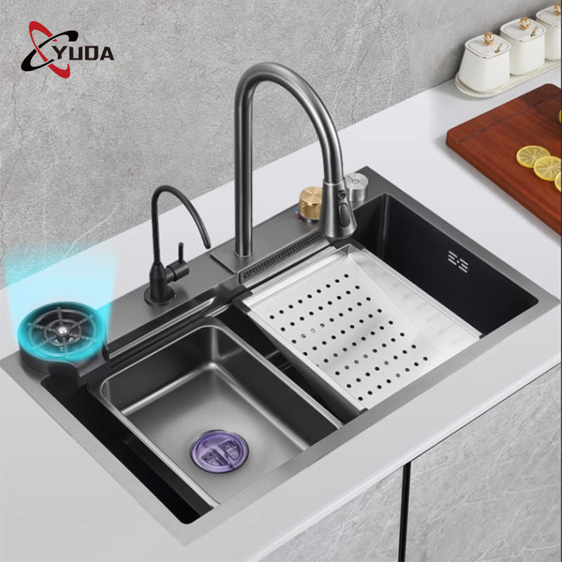 Modern Luxury Design Stainless Steel Kitchen Sink, Handmade Kitchen Sink, Intelligent