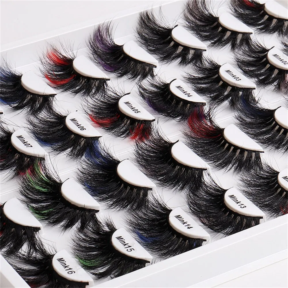 Colorful Individual Lashes 3D Mix Coloed False Lashes Colored Mink Lashes
