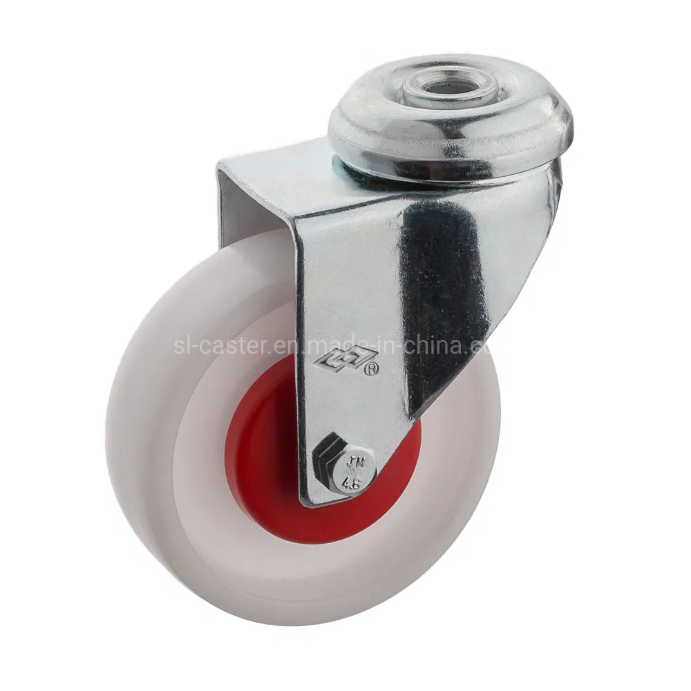 50mm Swivel Bolt Hole White Plastic Caster Wheel