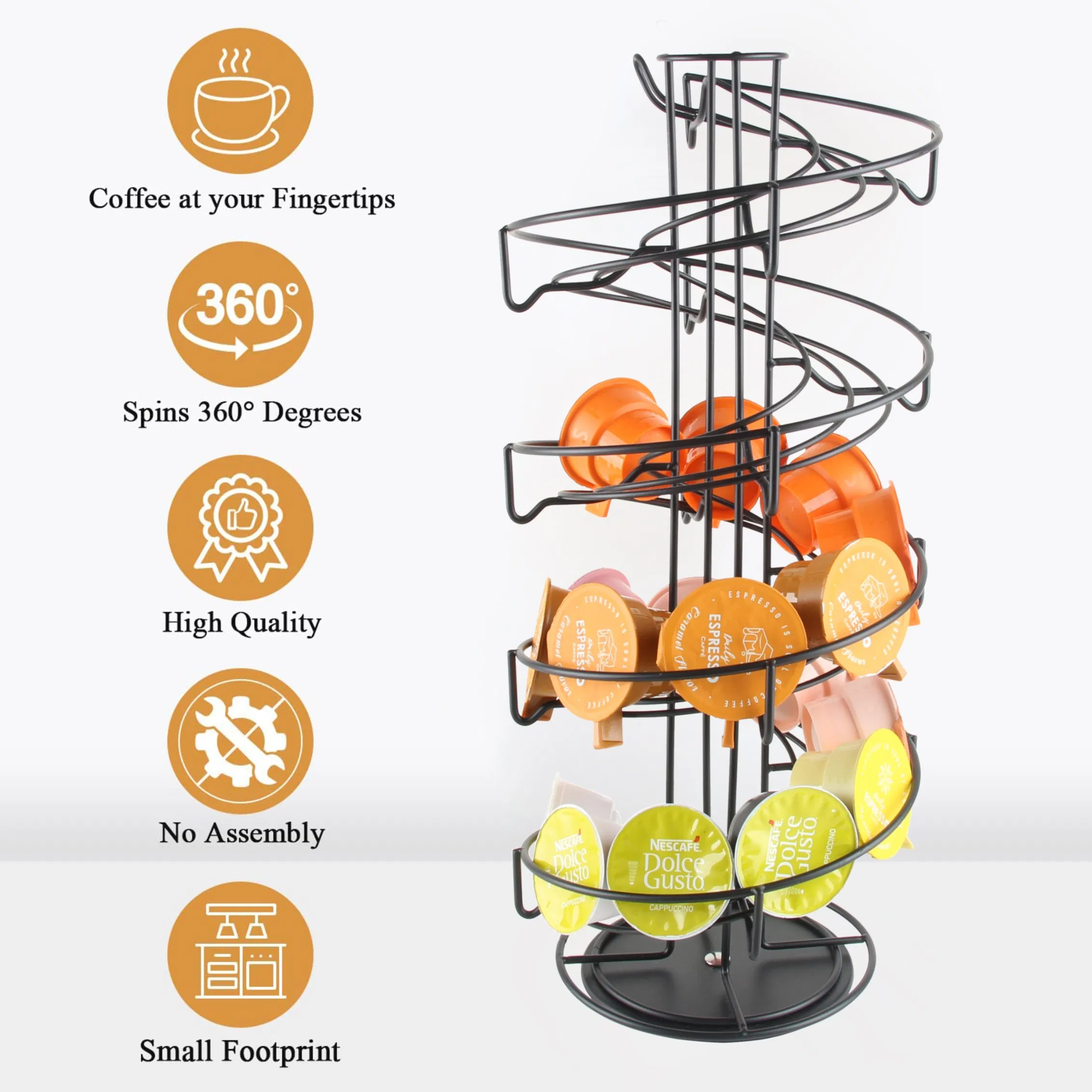 Вращающийся держатель для кофейных капсул из металла