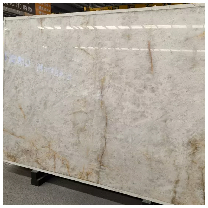 Brazilian White Diamond Crystal Quartzite Backlit Slabs