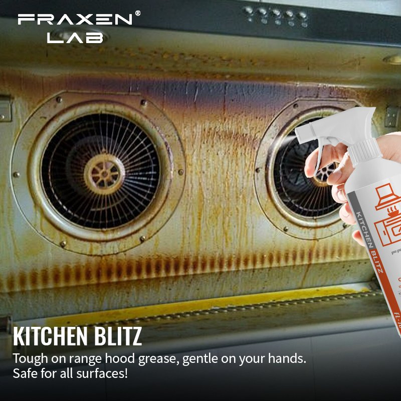 Fraxen Lab 500ml Kitchen Detergent Lemon Scent Kitchen Oil Stain Cleaner / Grease Stain Removal as Household Cleaning Product