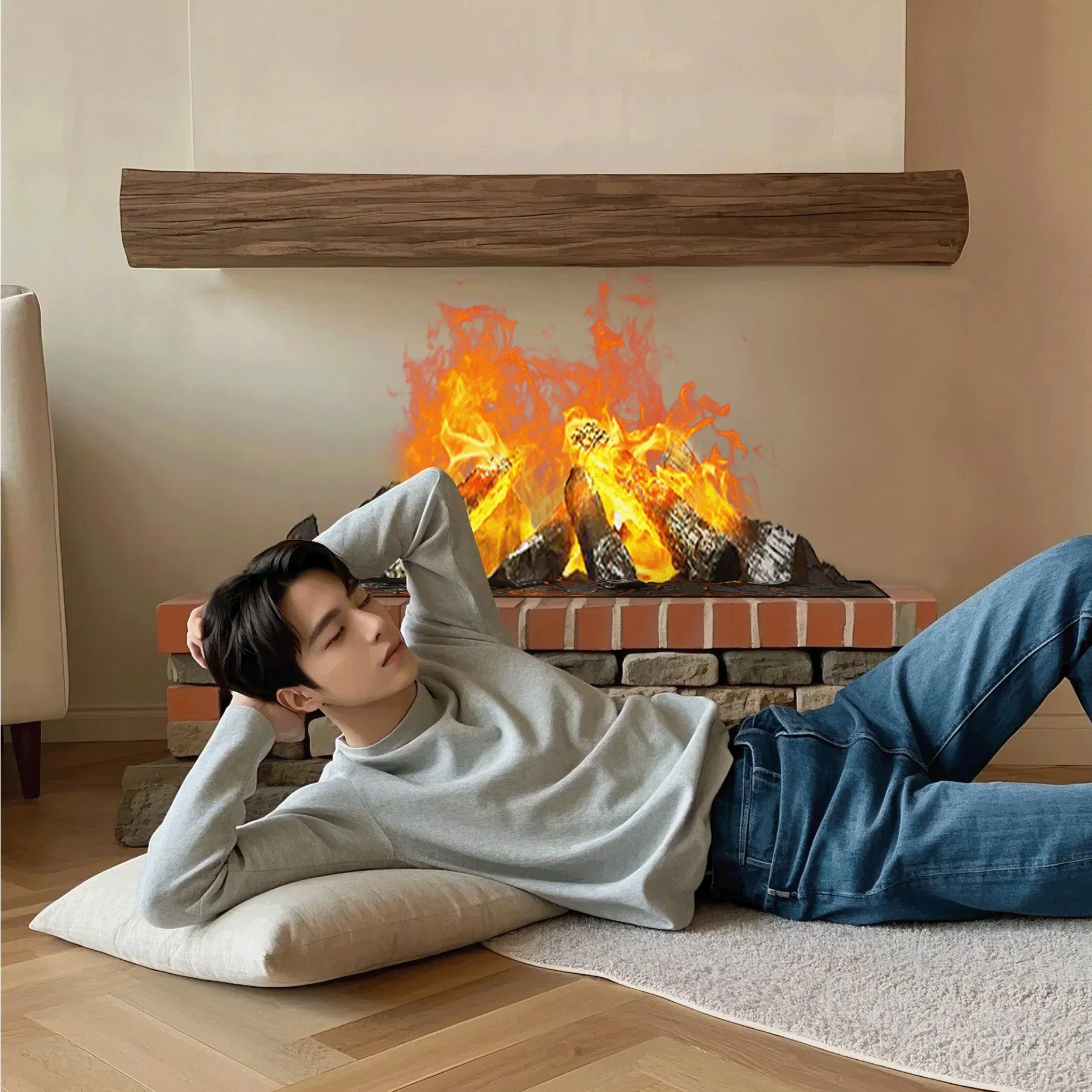Top Quality 3D Vapour Steam Fireplace with Real Log Burning Effect
