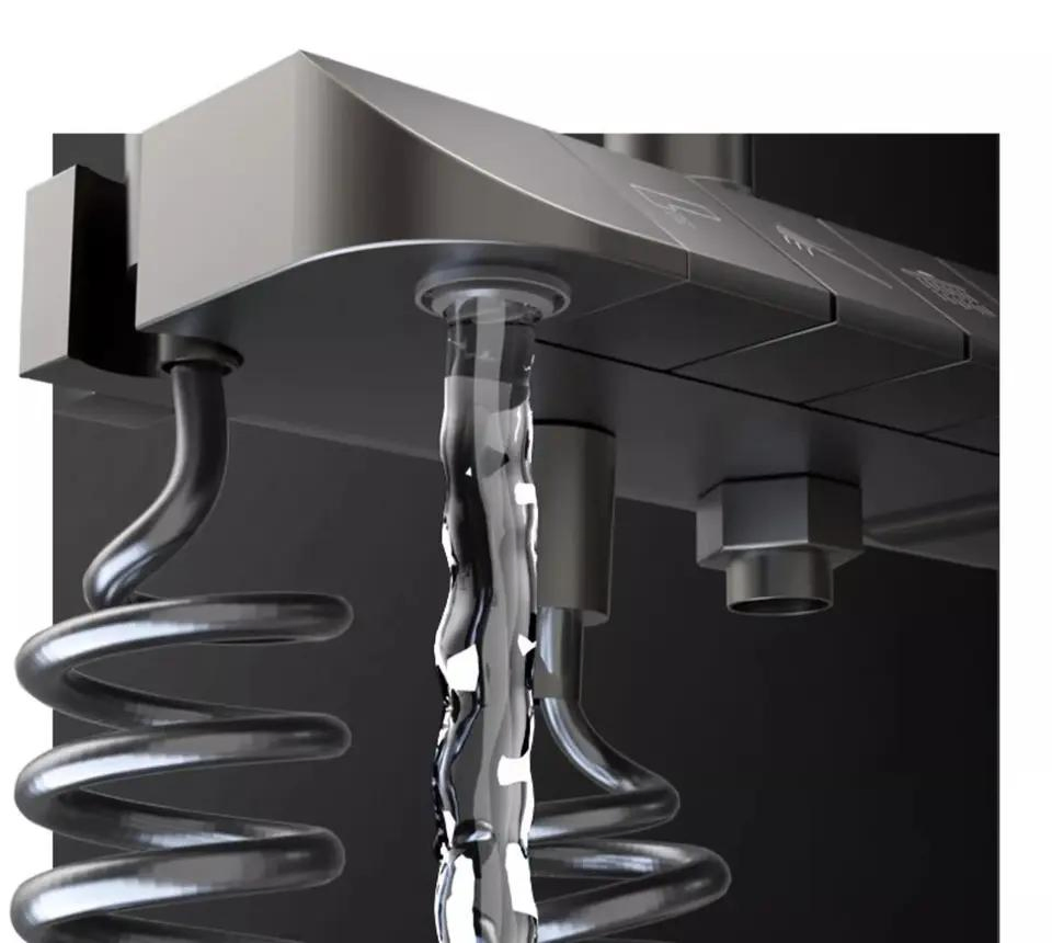 China Manufacturer Shower System Digital Display Faucet Set Wall Mount 4 Functions Piano Keys Rain Shower Set 12" Shower Head