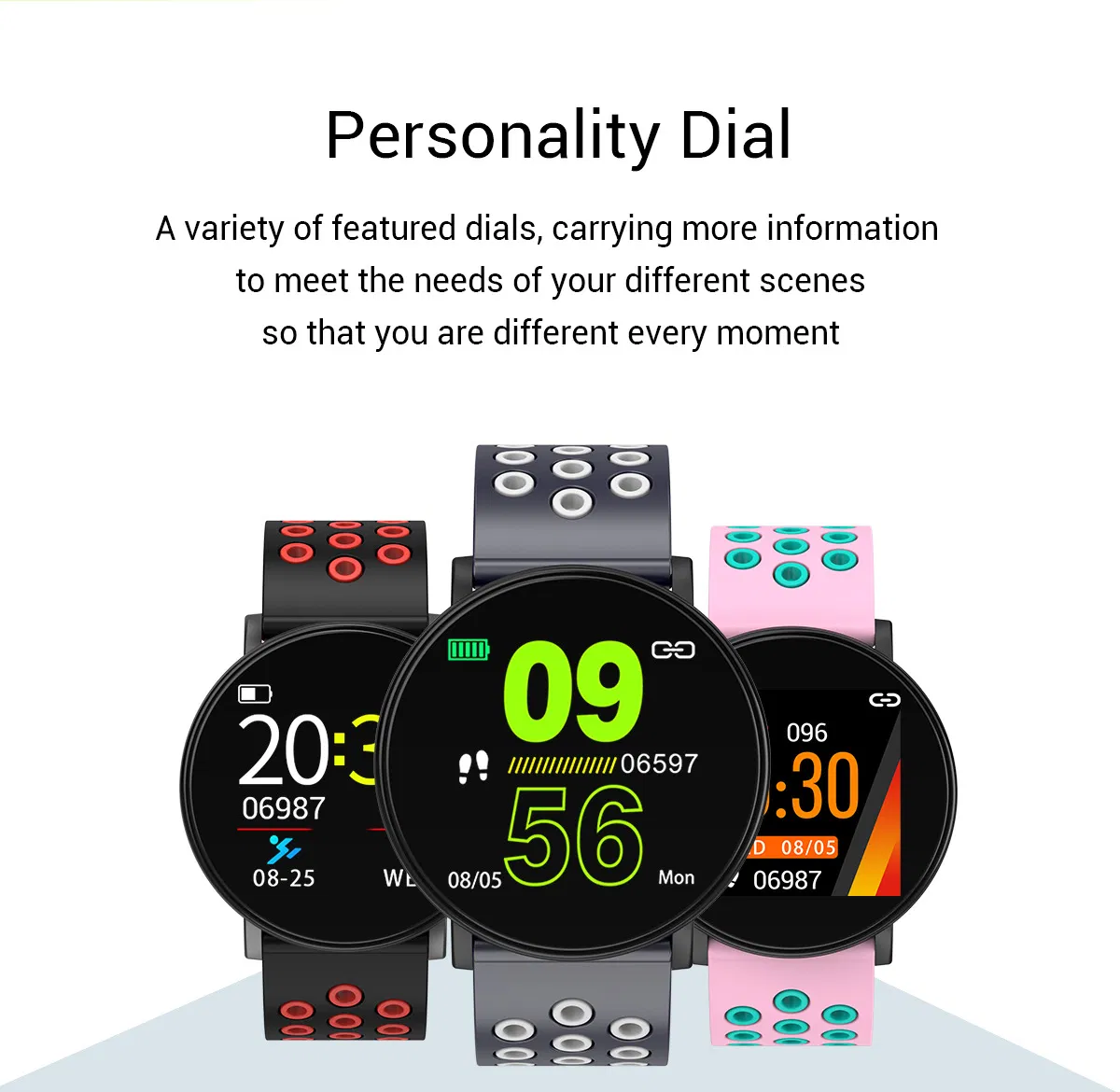Outdoor Sports Silicone GPS Monitor Tracker Bluetooth Wrist Band Touchscreen Smart Bracelet Watch