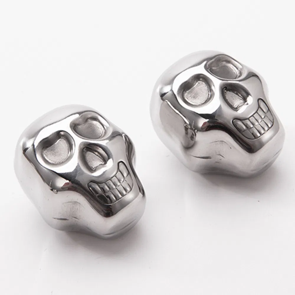 304 Stainless Steel Creative Skull Metal Ice Cubes Whiskey Ice Wine Stone for Glendower Glendronach Glendullan