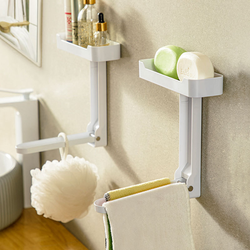 Factory Wall Mounted Storage Rack Draining Rack Foldable with Hooks